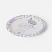Baby shower van witte grijze olifant papieren bordje (Gekanteld)