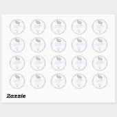 Baby shower van witte grijze olifant ronde sticker (Vel)