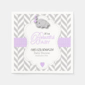 Baby shower van witte grijze olifant servetten (Voorkant)
