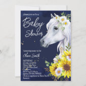 Baby shower van witte paardenzonnebloemen kaart (Voorkant)