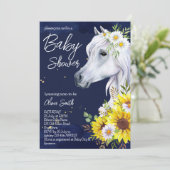 Baby shower van witte paardenzonnebloemen kaart (Staand voorkant)