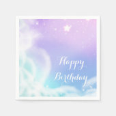 Baby shower van witte Paarse roze ruggegraat Servet (Voorkant)