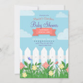 Baby shower van witte picket fence Garden Kaart (Voorkant)