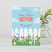 Baby shower van witte picket fence Garden Kaart (Staand voorkant)