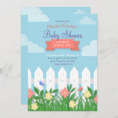 Baby shower van witte picket fence Garden Kaart (Voorkant / Achterkant)
