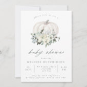 Baby shower van witte pompoen en bloemen kaart (Voorkant)