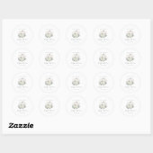 Baby shower van witte pompoen en bloemen ronde sticker (Vel)