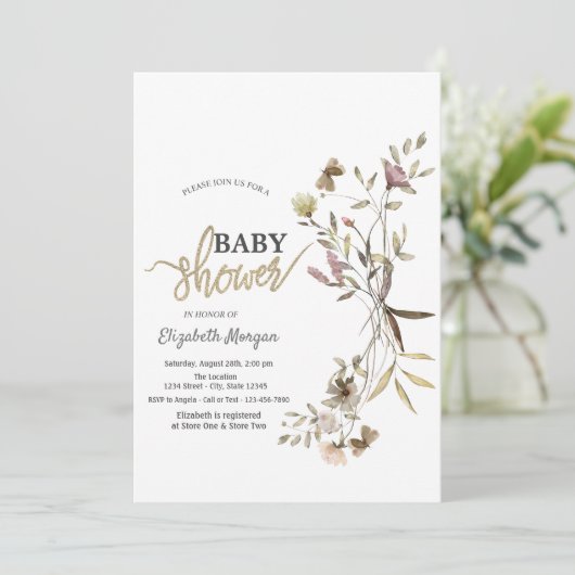 Baby shower van witte Waterverf Kaart (Staand voorkant)