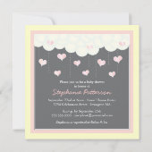 Baby shower van wolken en hart voor meisjesuitnodi kaart (Achterkant)