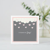 Baby shower van wolken en kunsten voor meisjesuitn kaart (Staand voorkant)