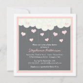 Baby shower van wolken en kunsten voor meisjesuitn kaart (Achterkant)