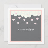 Baby shower van wolken en kunsten voor meisjesuitn kaart (Voorkant)