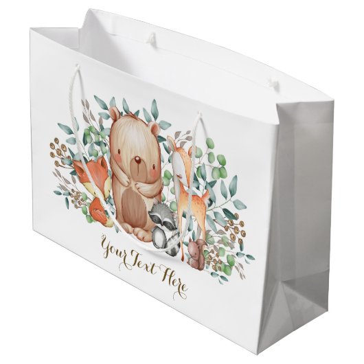 Baby shower van wolkenbossen groot cadeauzakje (Achterkant Gekanteld)