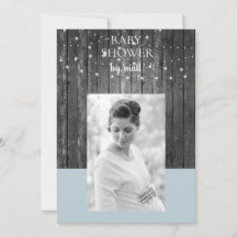 Baby shower van Wooden Fence-lampjes met Mail Phot