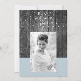 Baby shower van Wooden Fence-lampjes met Mail Phot Kaart