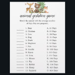 Baby shower van Woodland Animal Gontest Flyer<br><div class="desc">Baby shower gestation game.</div>