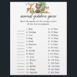 Baby shower van Woodland Animal Gontest Flyer<br><div class="desc">Baby shower gestation game.</div>