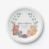 Baby shower van Woodland Animals Couple Papieren Bordje (Voorkant)