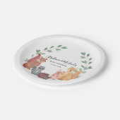 Baby shower van Woodland Animals Couple Papieren Bordje (Gekanteld)