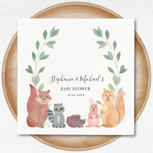 Baby shower van Woodland Animals Couple Servet