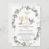 Baby shower van Woodland Animals Greenery per Mail Kaart (Voorkant)