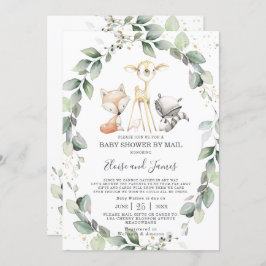Baby shower van Woodland Animals Greenery per Mail Kaart