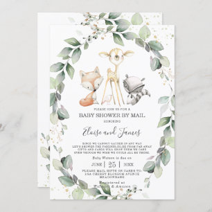Baby shower van Woodland Animals Greenery per Mail Kaart