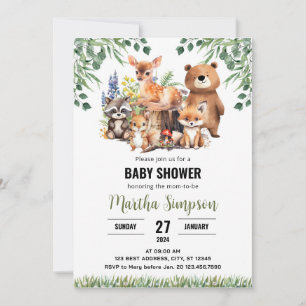 Baby shower van Woodland Bosdieren Kaart