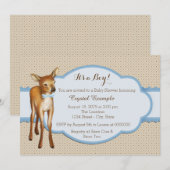 Baby shower van Woodland Fawn Kaart (Voorkant / Achterkant)