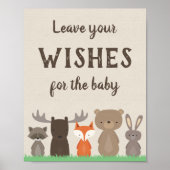 Baby shower van Woodland Wishes for Baby Sign Poster (Voorkant)