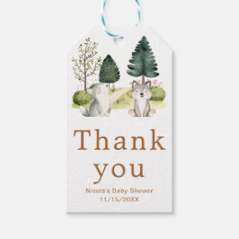 Baby shower van Woodland Wolf Cadeaulabel