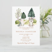 Baby shower van Woodland Wolf Kaart (Staand voorkant)