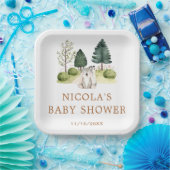 Baby shower van Woodland Wolf Papieren Bordje (Feest)