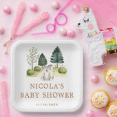 Baby shower van Woodland Wolf Papieren Bordje (Feest)