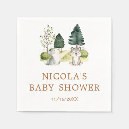 Baby shower van Woodland Wolf Servet