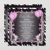 Baby shower van Zebras en Magic Wand Pink Princess Kaart (Voorkant / Achterkant)