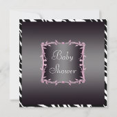 Baby shower van Zebras en Magic Wand Pink Princess Kaart (Achterkant)