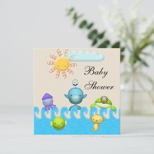 Baby shower van Zeeen Kaart (Staand voorkant)