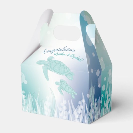 Baby shower van zeeen schildpadden onder het Zee Bedankdoosjes (Achterkant)
