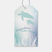 Baby shower van zeeen schildpadden onder het Zee Cadeaulabel (Voorkant)