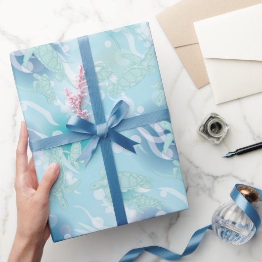 Baby shower van zeeen schildpadden onder het Zee Cadeaupapier (Geschenken)