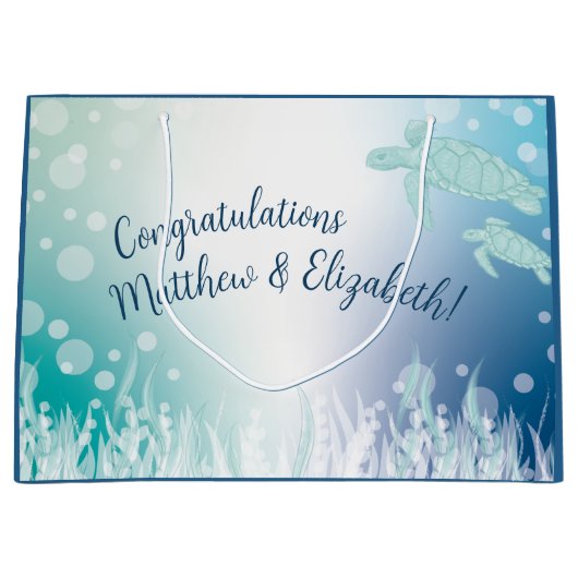 Baby shower van zeeen schildpadden onder het Zee Groot Cadeauzakje (Voorkant)