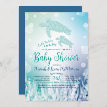 Baby shower van zeeen schildpadden onder het Zee
