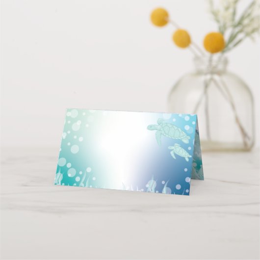 Baby shower van zeeen schildpadden onder het Zee Plaatskaartje (Voorkant)