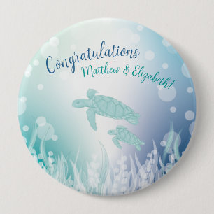 Baby shower van zeeen schildpadden onder het Zee Ronde Button 4,0 Cm