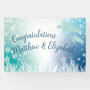 Baby shower van zeeen schildpadden onder het Zee Spandoek