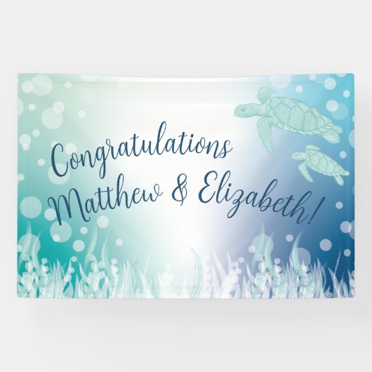 Baby shower van zeeen schildpadden onder het Zee Spandoek (Horizontaal)