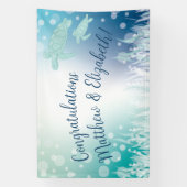 Baby shower van zeeen schildpadden onder het Zee Spandoek (Verticaal)
