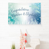 Baby shower van zeeen schildpadden onder het Zee Spandoek (Insitu)