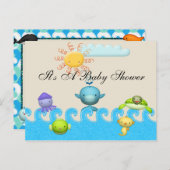 Baby shower van Zeeen Uitnodiging Briefkaart (Voorkant / Achterkant)